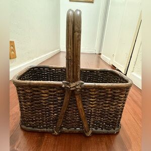 Vintage bamboo and wicker basket